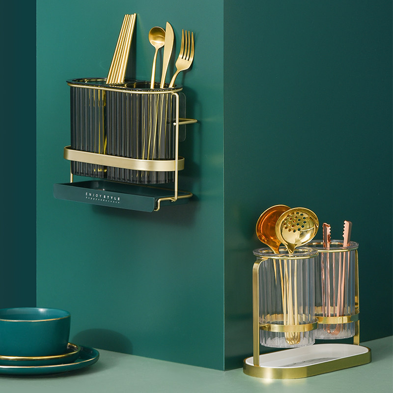 轻奢筷子筒壁挂式家用厨房置物架勺笼沥水收纳盒架子桶篓储物用品,淘宝优惠券,粉丝福利购,淘宝优惠卷