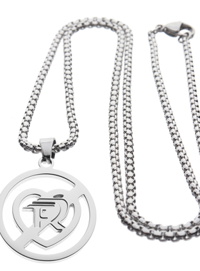 Fuerza Regida Heart Hip Hop Pendant Chain Necklace 项链