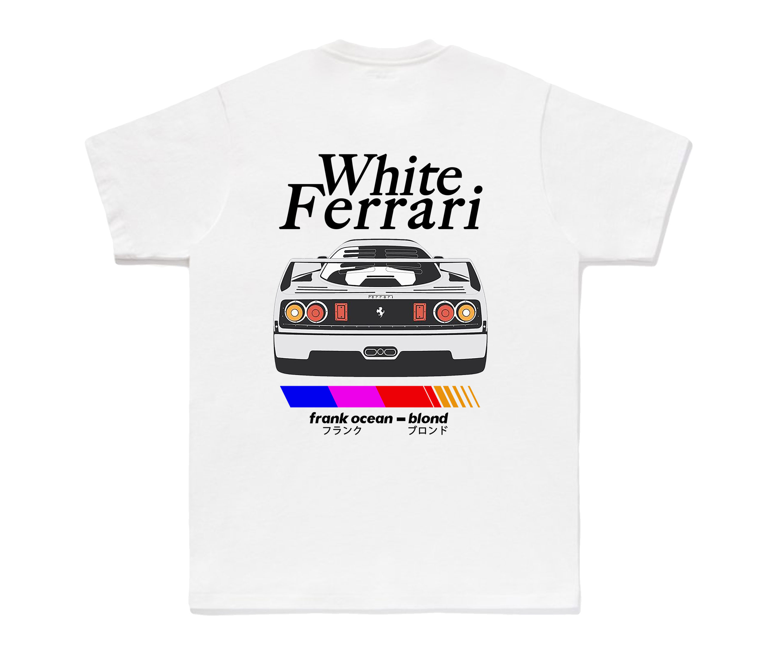 Frank Ocean Blonde white ferrari T Shirt T恤 - 图1