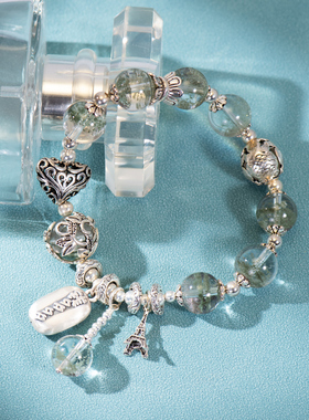 转运珠手链晶柜绿幽灵国风女