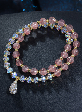 晶柜草莓晶手链ins甜美闺蜜礼物