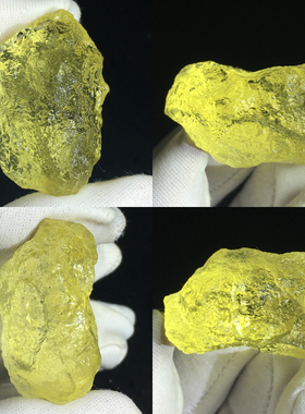 利比亚黄金玻璃陨石吊坠项链矿标