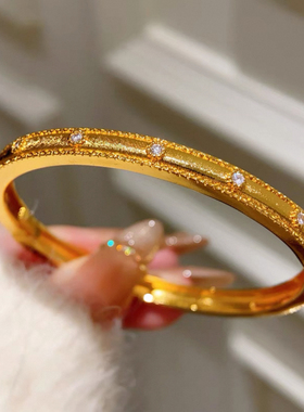 布契拉丝手镯轻奢宫廷风 厚镀18K高级感百搭