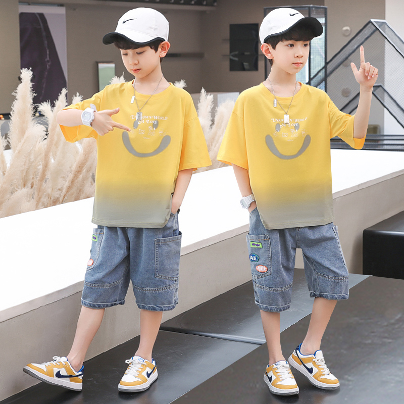 儿童夏装男童套装夏季洋气童装中大童2023年新款韩版休闲宽松潮装_妙童文艺范童装_童装_婴儿装_亲子装-第3张图片-提都小院