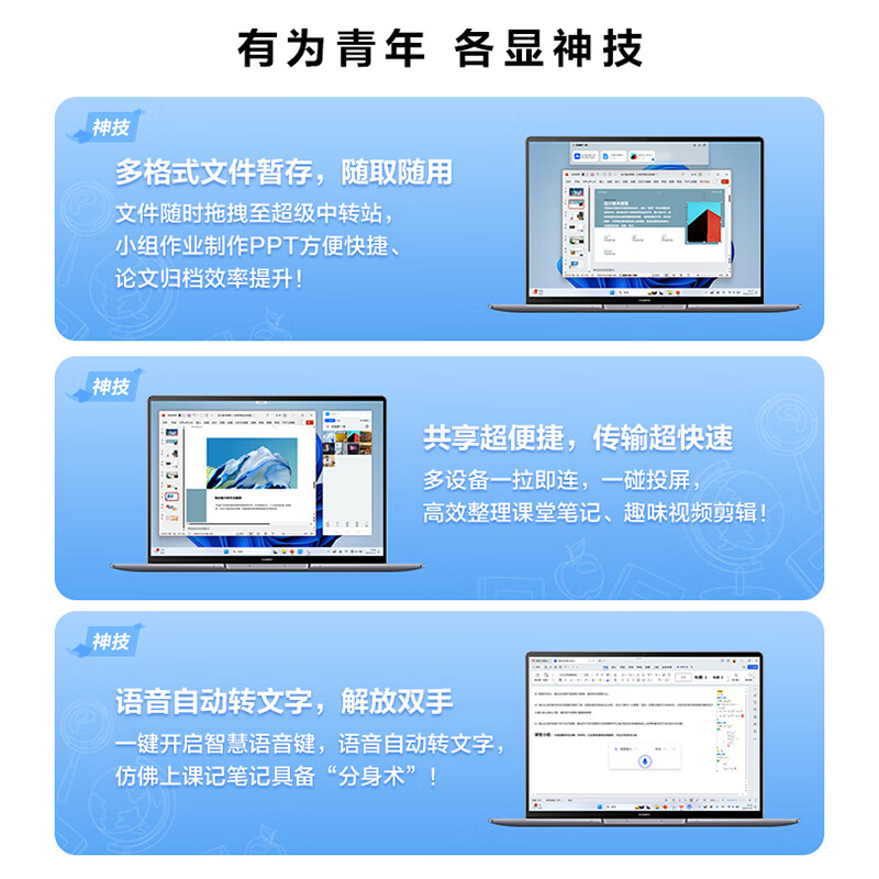 【现货速发】华为MateBookD14/14 2024年新款华为笔记本电脑办公i5/i7轻薄本学生手提本官方旗舰店正品现货 - 图2