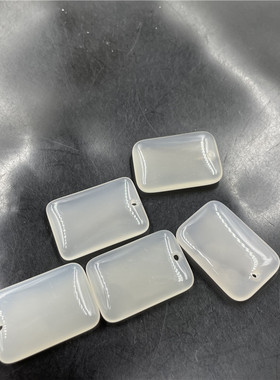 玉翔玉业 天然冰种白玉髓平安无事牌吊坠 双面白玛瑙牌子 挂件