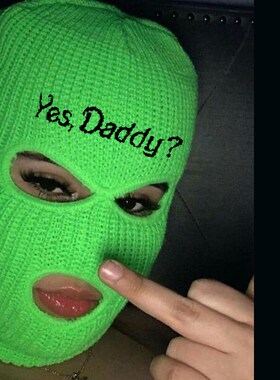 Yes Daddy Balaclava Ski Face Mask 3-Hole Knitted Full Face C