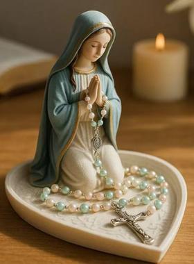 跨境新品Mary树脂工艺品珠宝架家居摆件圣男圣女客厅装饰