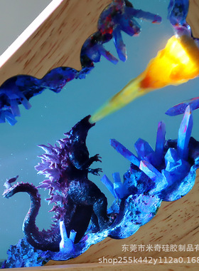 哥斯拉树脂夜灯外贸创意树脂工艺品节日送礼摆件Godzillaornament