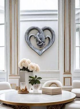 跨境心手牵手墙饰装饰心手相牵礼品树脂工艺品挂饰