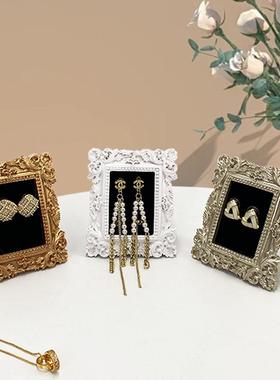 复古ins拍照小道具相框耳环美甲手拿摆件欧式饰品拍照摄道具背景