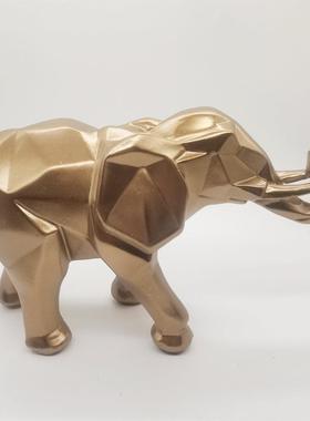 北欧简约树脂几何大象折纸摆件抽象家居动物雕塑摆件桌面装饰