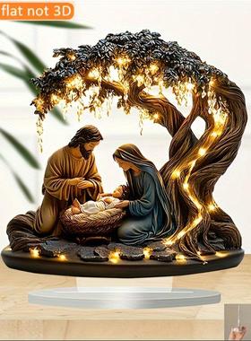 跨境新款耶苏生命之树2D亚克力装饰摆件家居装饰小礼品节日礼物