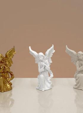 跨境热卖圣诞节日用品欧式天使女孩玄关装饰树脂工艺美式家居摆件