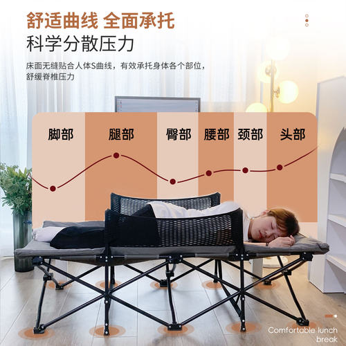 午憩宝折叠床午休办公室午睡躺椅不占空间儿童小床家用简易行军床 - 图2