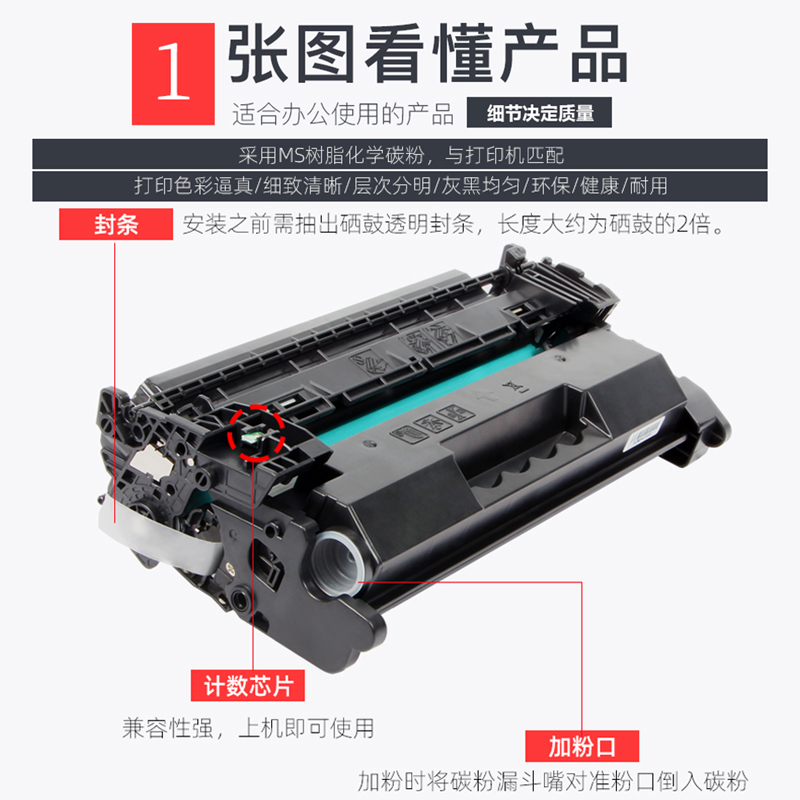 惠普m427dw硒鼓适用m427fdw打印机硒鼓易加粉m427fdn CF228 28A-图0