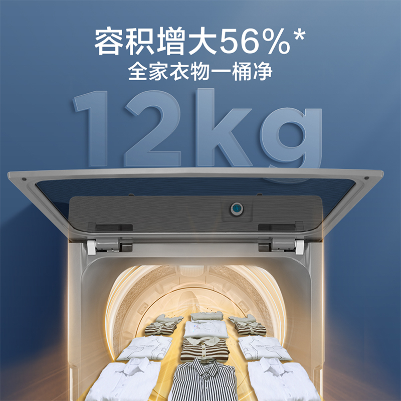 [纯净]小天鹅除螨波轮家用租房12KG大容量全自动变频洗衣机1808DB