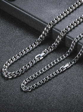 复古情侣街头风配饰钛钢锁骨链