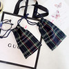 Plaid drawstring lipstick air cushion storage bag