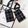 Plaid drawstring lipstick air cushion storage bag