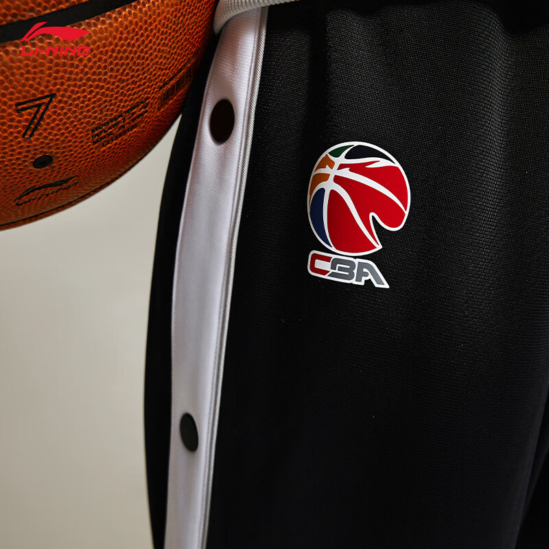 李宁加绒保暖卫裤CBA专业篮球系列2024新款侧排扣抽绳松紧运动裤