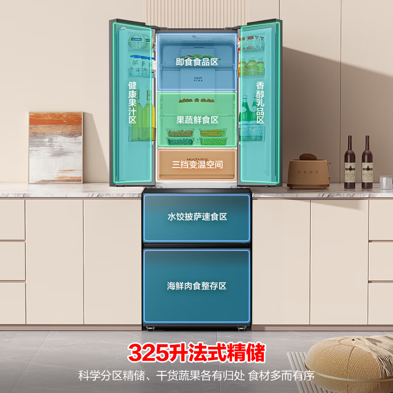 Ronshen/容声BCD-325WD18MP变频风冷无霜超薄法式多门家用电冰箱 - 图1