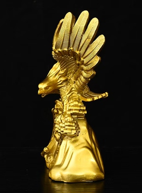 黄铜雄鹰大鹏展翅老鹰摆件金翅鸟铜制大展宏图办公室客厅家居礼品