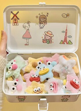 秋冬发饰可爱bb毛绒星星发夹发卡