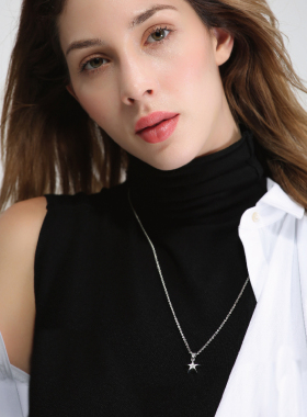 五角星项链女纯银吊坠INS毛衣