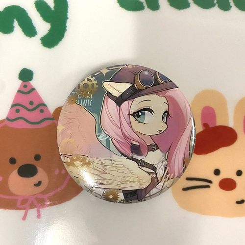 小马宝莉吧唧可爱柔柔周边徽章痛包装饰挂件小玩意同人彩虹化胸针 - 图0