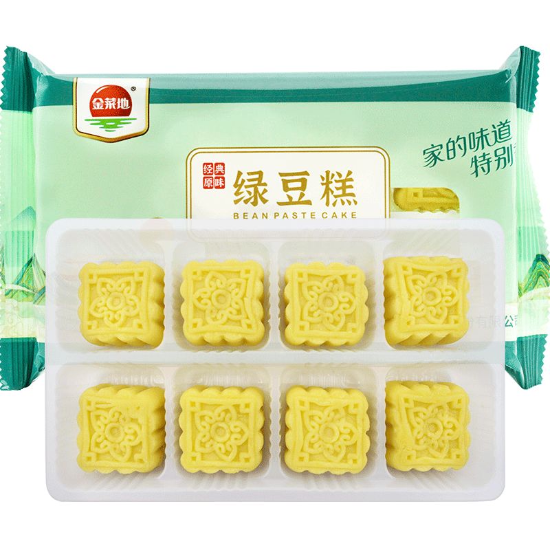 金菜地200g绿豆糕点安徽特产奶油风味绿豆饼零食小吃食品礼茶点心