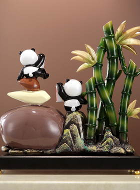 节节高升熊猫收纳钥匙收纳摆件