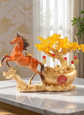 新中式马上有钱招财风水摆件乔迁