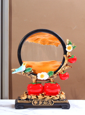 树脂招财鹿流沙画摆件客厅玄关