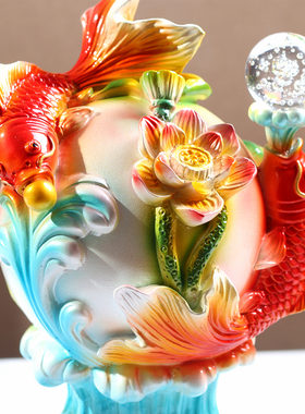 新中式客厅时来运转年年有余摆件