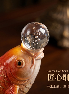 新中式锦鲤红酒架摆件年年有余
