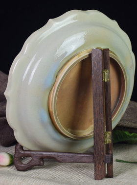 河南禹州神垕御景钧瓷大师柴煤烧陶瓷器挂坐盘居家收藏艺术品摆件