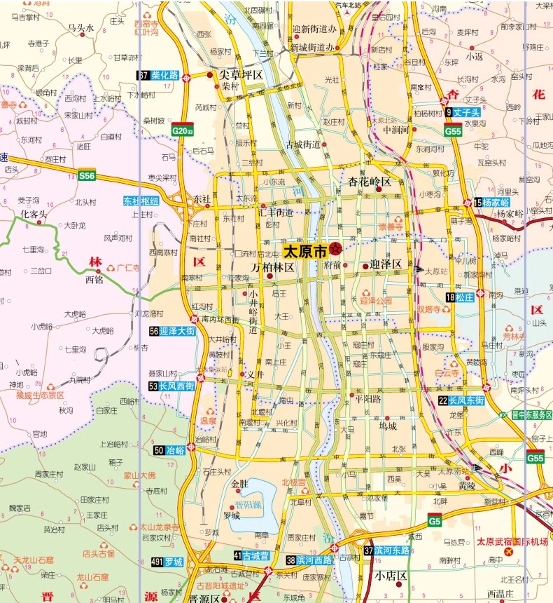 2024版 太原CITY城市地图 太原市区街道详图+轨道交通示意图+景点导航图 中图社city城市系列中国旅行版 中国旅游地图 - 图2