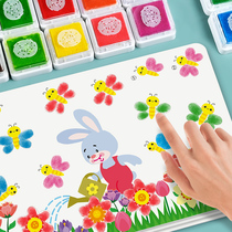 Children Creative Fingers Drawing Card Baby Dot Print Clay Palm Dot Picture Album Tool Suit Paint Non-toxic Washable Wash