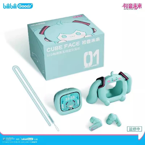Новый продукт Bilibili Hatsune Miku Cubefacelcd сенсорный экран True Wireless Bluetooth -гарнитура