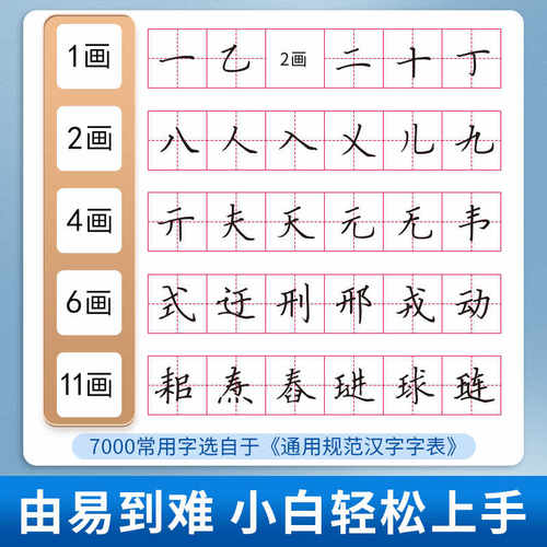 六品堂楷书字帖临摹练字帖楷书字帖成人练字帖楷书入门基础训练控笔笔顺笔画钢笔硬笔书法专用练字本楷体正楷字帖控笔训练字帖练字 - 图0