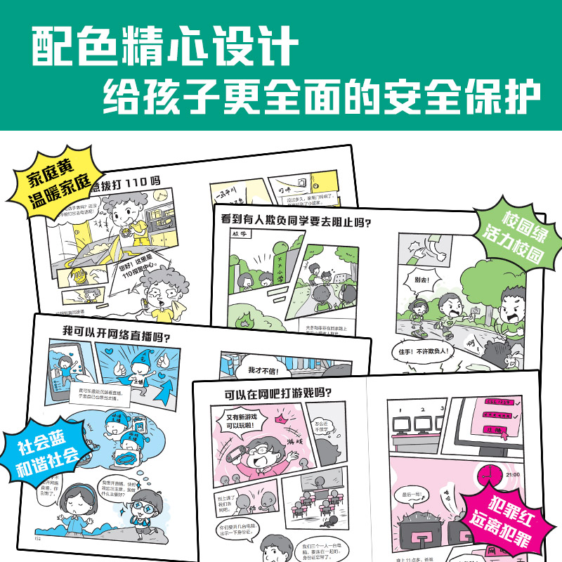 小学生学法漫画全4册正版儿童趣味漫画故事让孩子知法学法懂法青少年自我保护法律启蒙小学生法律常识安全教育认知书校园家庭社会 - 图0