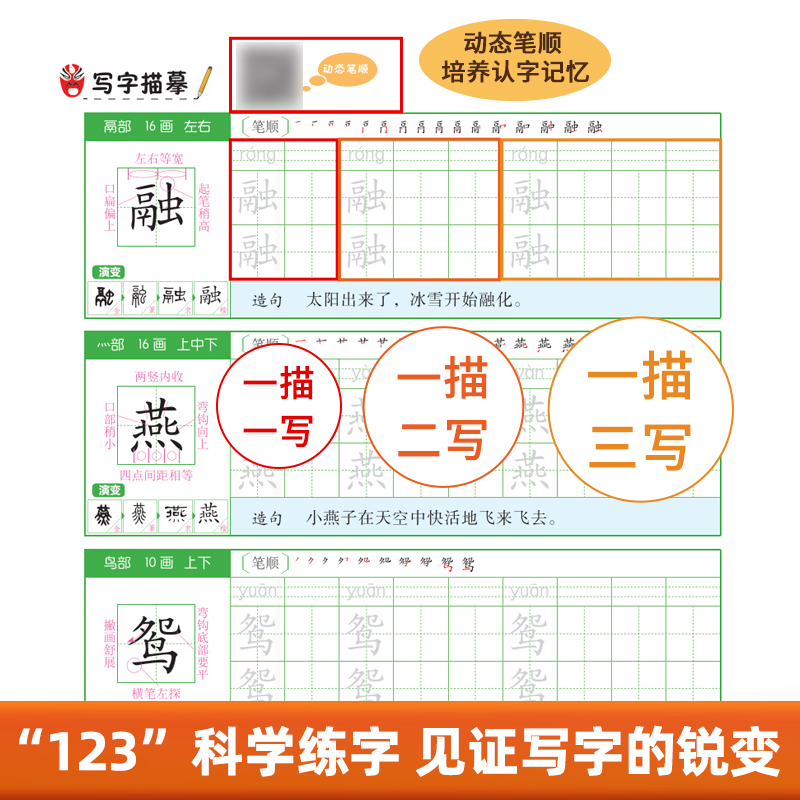 小学二年级下册练字帖 一年级字帖练字 三四五六年级上册同步字帖人教版语文拼音控笔训练楷书练字本写字帖小学生专用每日一练