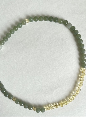 保真天然和田玉手串湖水绿青花双圈手串非遗手工琉璃佛家吉数无裂