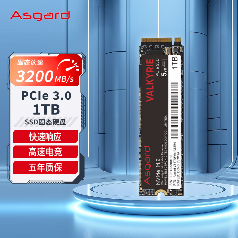 阿斯加特固态硬盘女武神AN3+ 1TB NVME PCLe 4.0 AN4 M.2接口SSD-图0