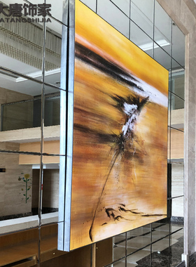 实拍简约手绘玄关油画 北欧轻奢装饰画 巨幅定制赵无极抽象画N170