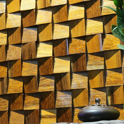 Треугольный трехмерный квадратный ТВ-фон из цельного дерева, настенный бревенчатый мозаичный магазин, украшение музыкальной комнаты, звуковая доска, деревянная