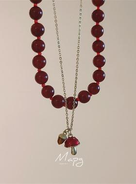 串珠叠戴趣味项链玛瑙