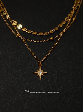 六芒星流星叠戴不褪色项链