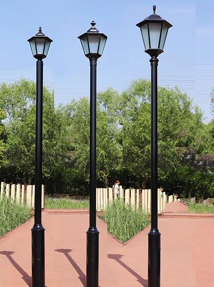 Community street lamp outdoor 3m5 villa lawn lampshade repair landscape high school pole lamp head hexagonal park courtyard lamp